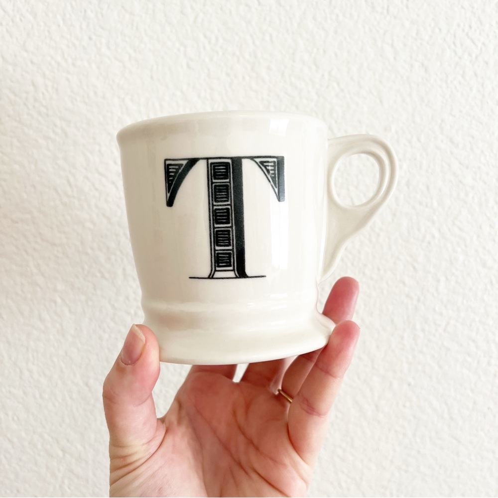 Anthropologie Monogram Initial Mug “T”
